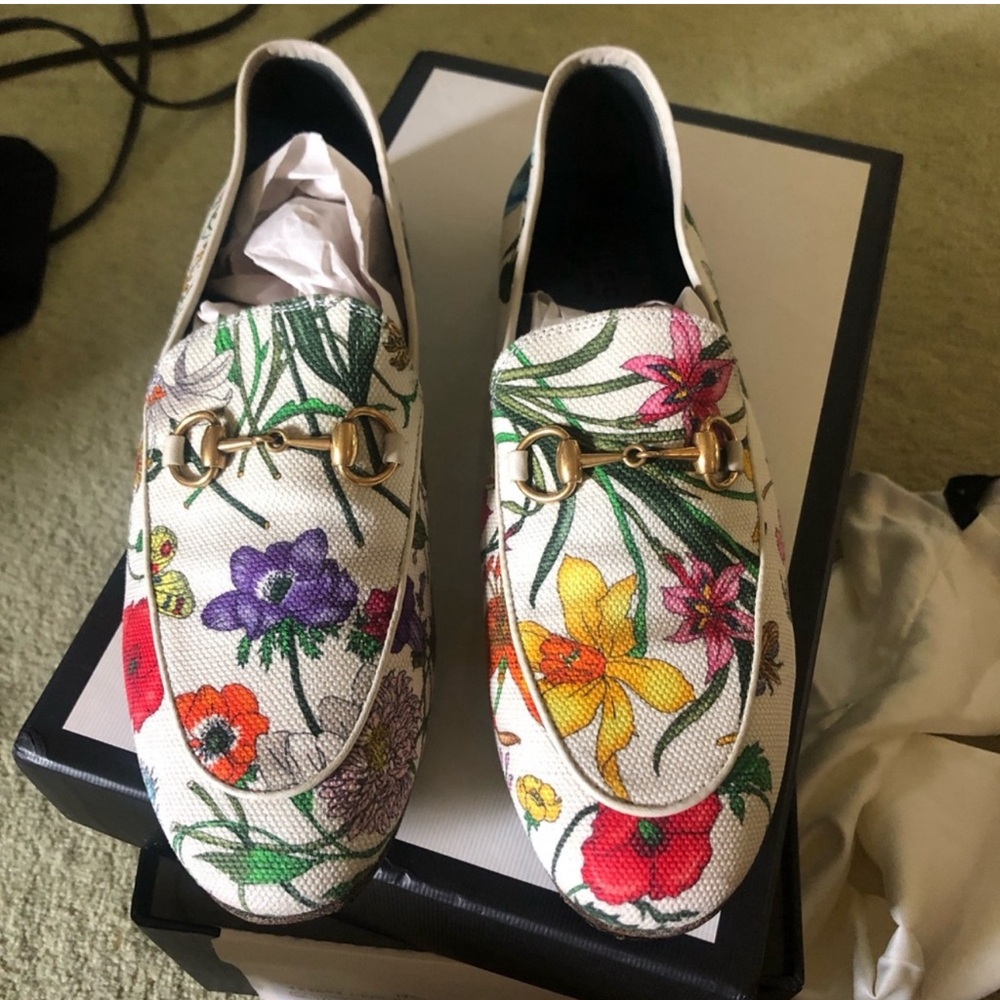 Gucci floral loafers